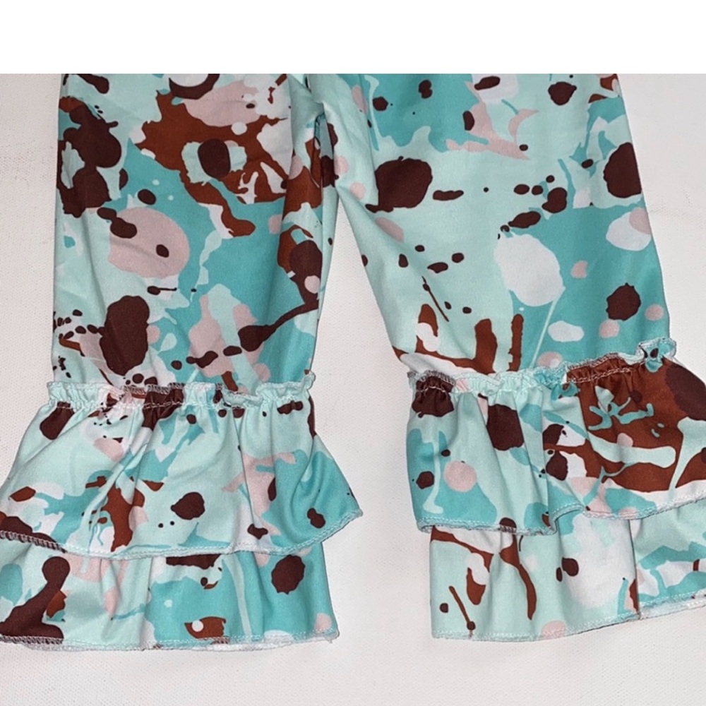 Toddler Splatter Print Ruffle Pants - Picture 4 of 5